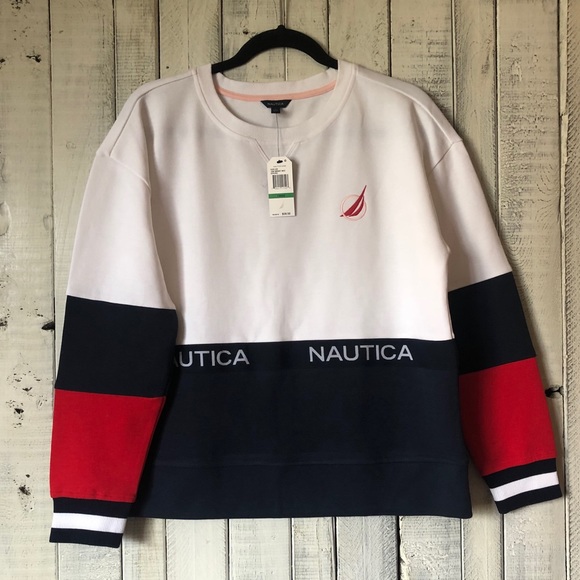 Nautica Tops - Nautica Red, White & Blue Colorblock Sweatshirt